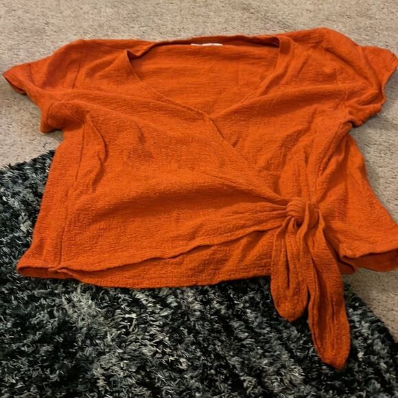 Madewell textured tie front blouse S - Picture 3 of 7